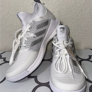 Adidas Crazyflight Mid Volleyball Boost Shoe White Silver Women's Size 10.5